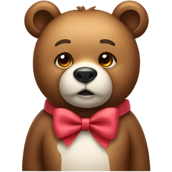 Bear wearing a bow emoji