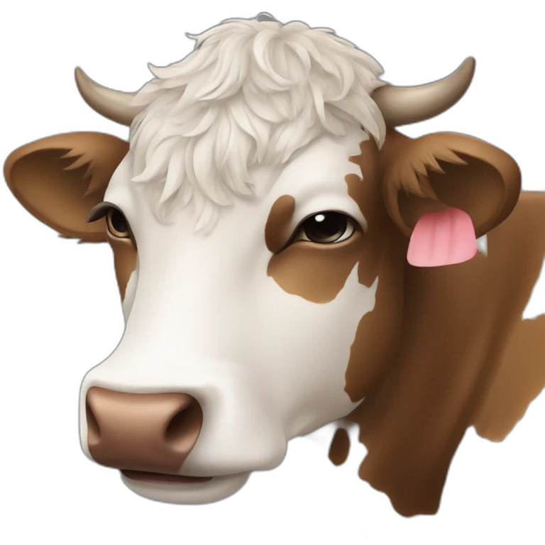 Chat qui dort sur une vache emoji