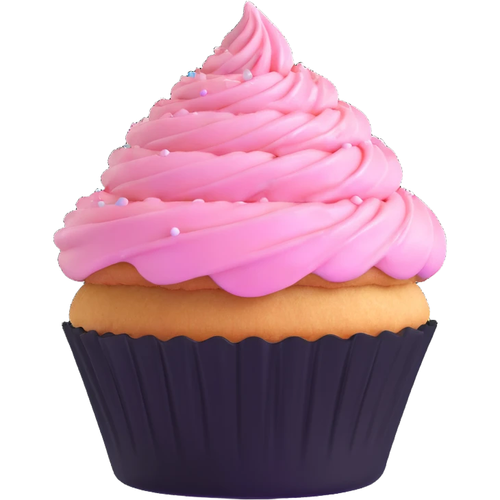 cupcake with pink icing emoji