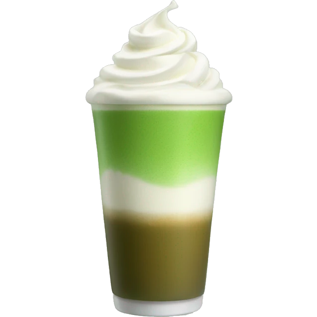 matcha latte with cold foam emoji