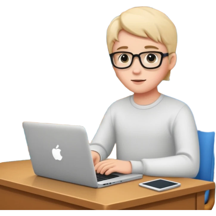 cute library with mac laptop in it emoji