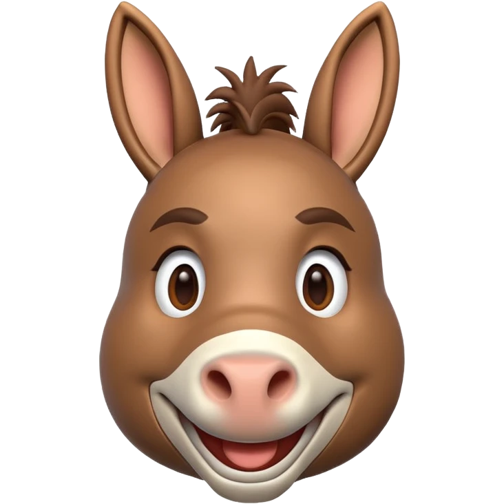 Smiling donkey 3d emoji