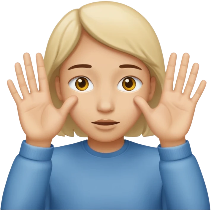 Covering the face with hands and peeping through your finger emoji