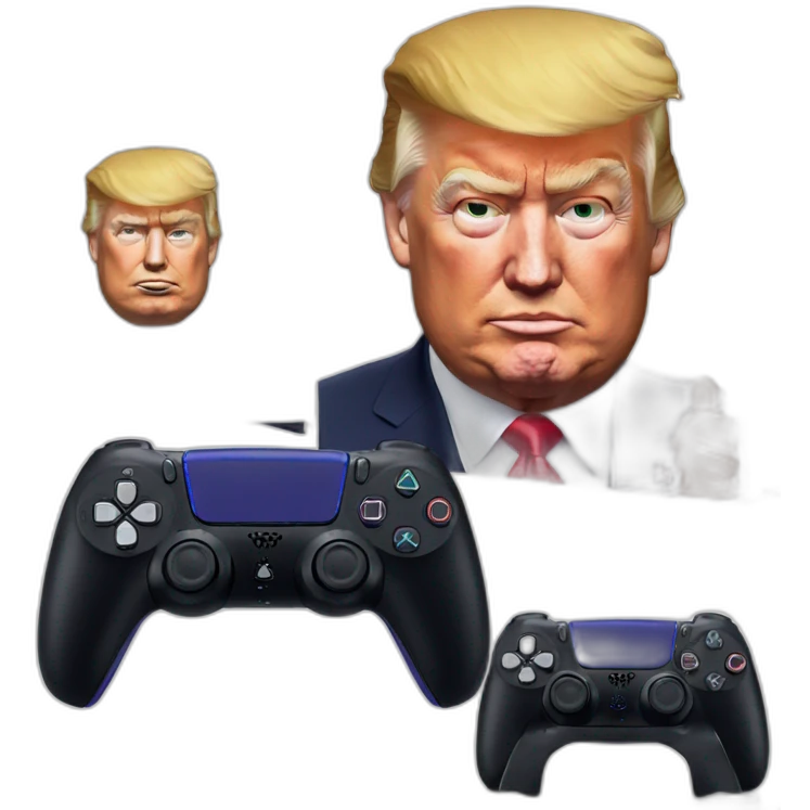 realistic Donald Trump Branded PS5 Console emoji