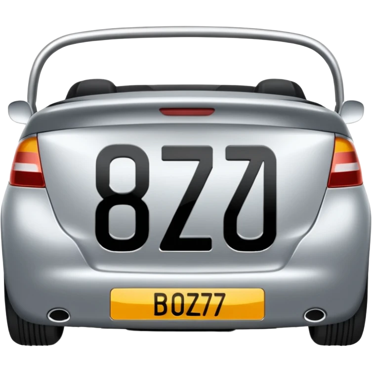Make a car number plate say BGZ9007 and make the car there to emoji