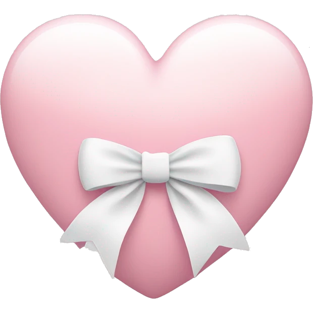Soft pink Heart with white bow emoji