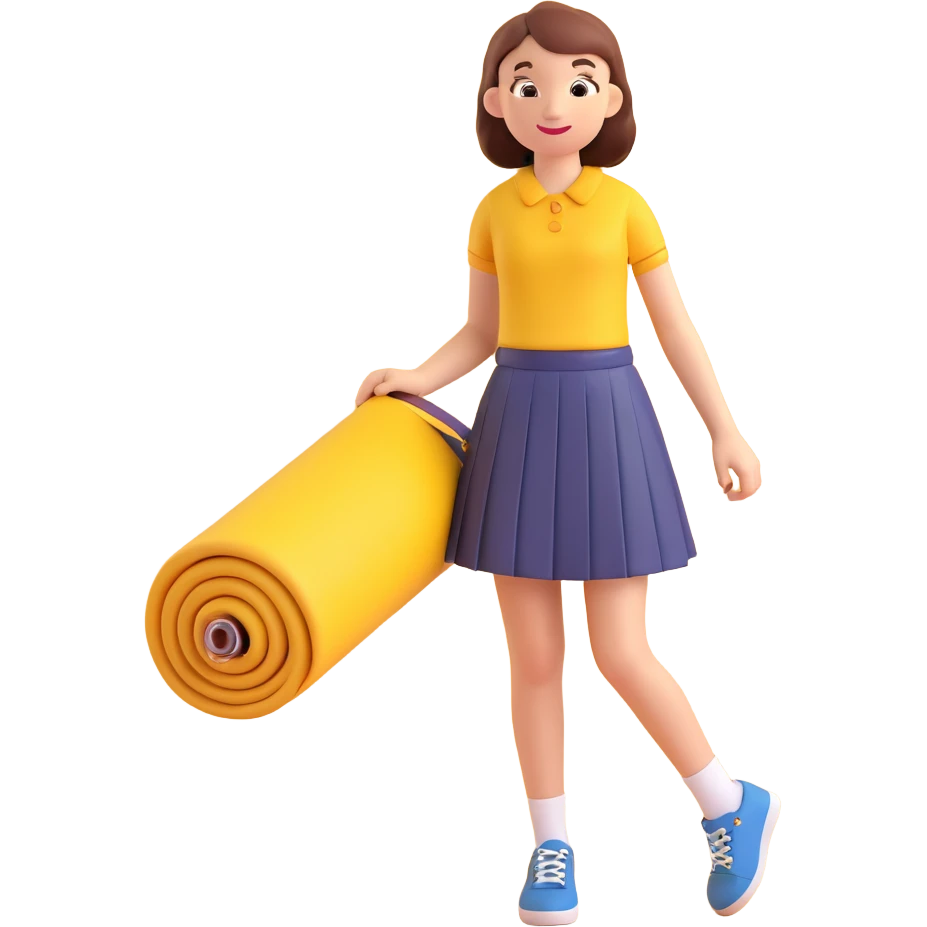 blue school skirt being rolled up, confident and fun, representing student empowerment, no text emoji