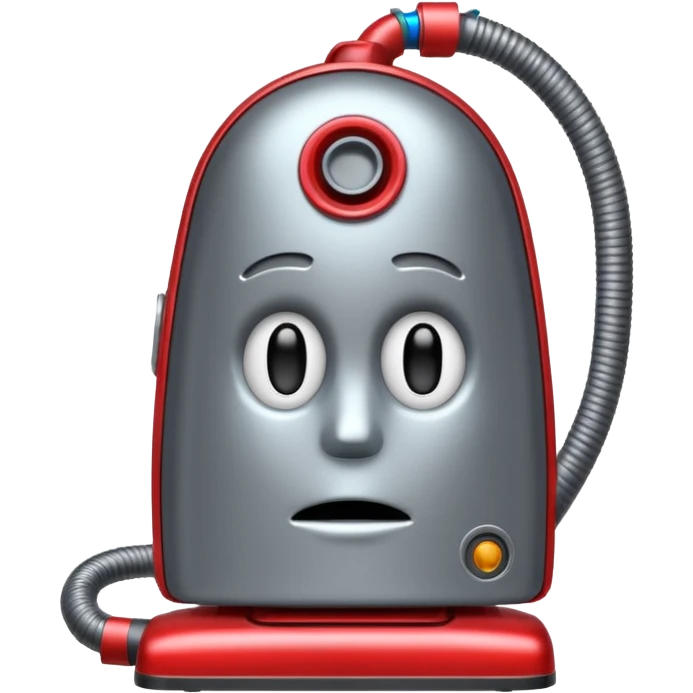 vacuum with a sad face in it emoji