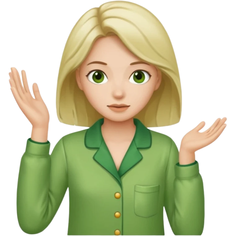 woman with green cpijamas emoji