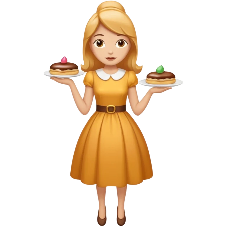 Create a Fusion of Butterscotch éclair snd female woman sre combine into new object emoji
