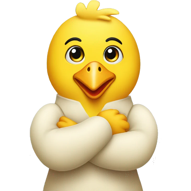 The yellow chicken keeps its hands folded emoji