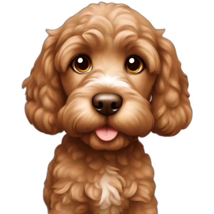 Full body brown cockapoo puppy emoji