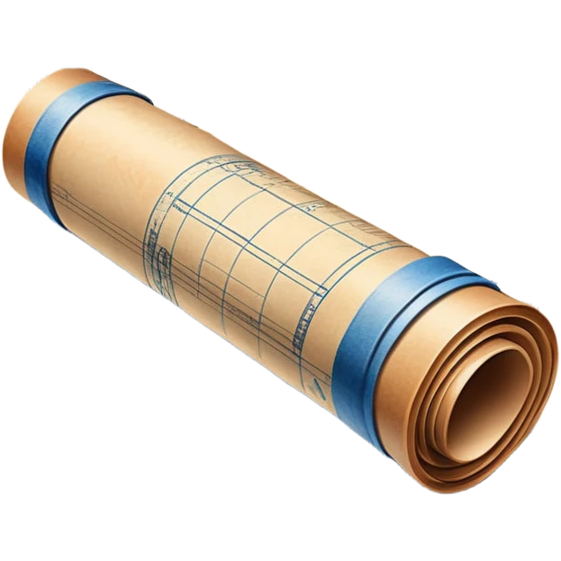 rolled-up blueprint emoji