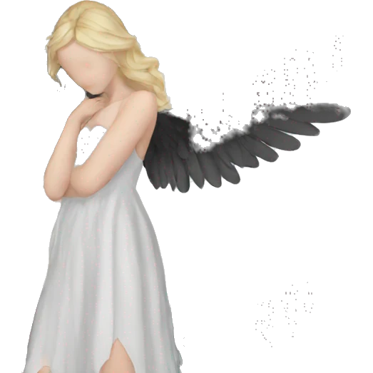 Fallen angel with black wings emoji