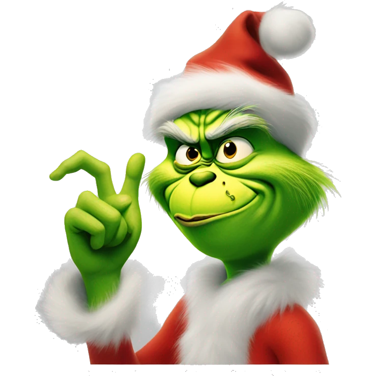 The grinch with finger emoji