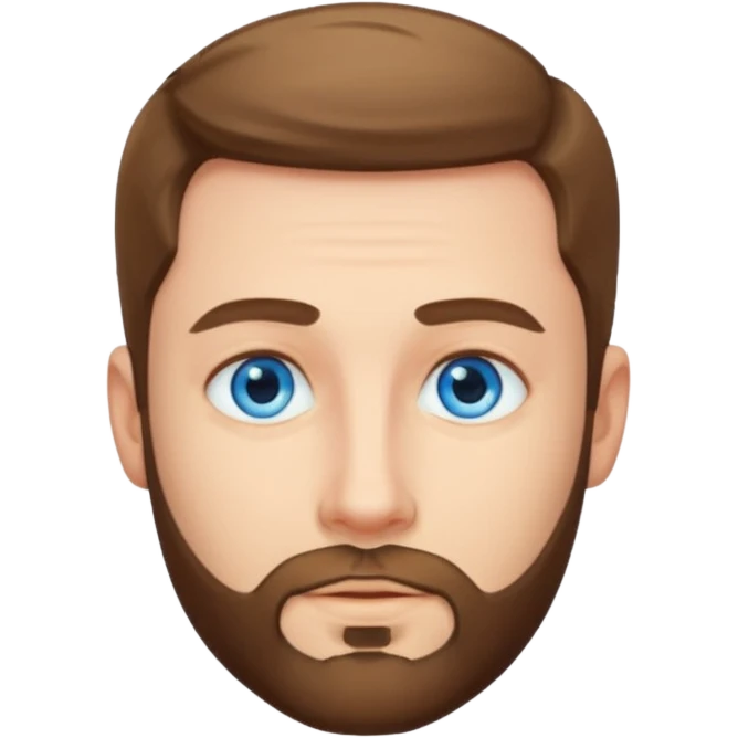 Man met een korte baard en felle blauwe ogen k emoji