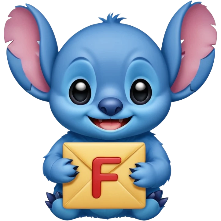 Stitch with the alphabet f emoji