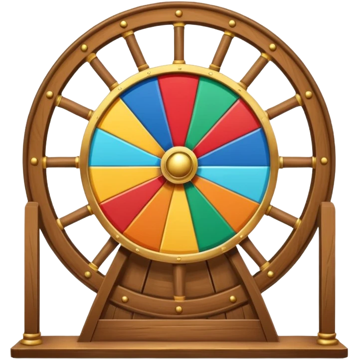 wheel of fortune, large, at booth, no ship wheel emoji