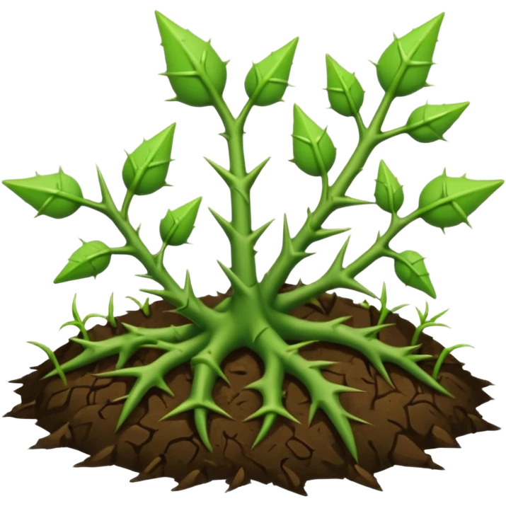 green thorns sprouting from the ground like vines emoji