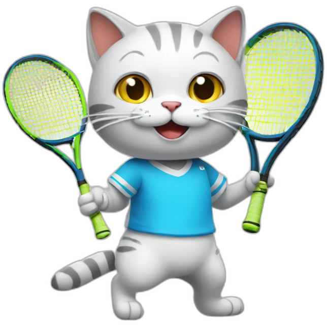cat playing tennis emoji