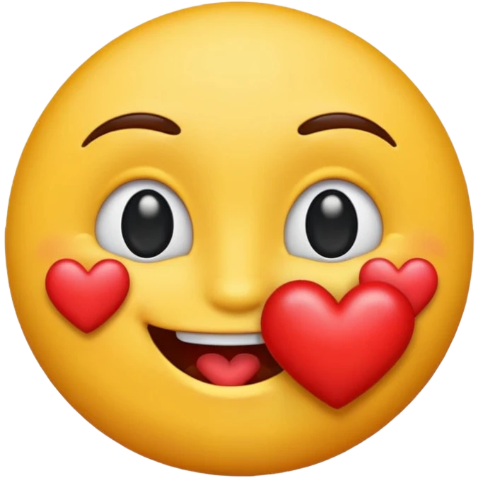 cartoon kissing emoji with heart, colorful and cheerful, no text, suitable for WhatsApp and Instagram emoji