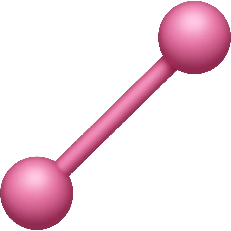 A pink stick with two bals on bottom and one ball one the top emoji