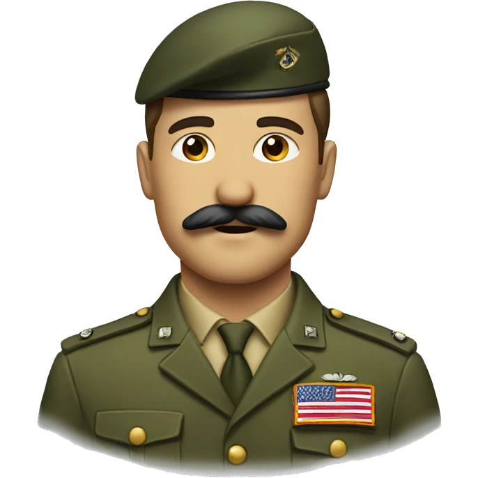 Man with mustache and in military gear  emoji