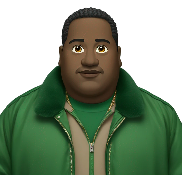 Heavy guy wearing gucci green smoke  emoji