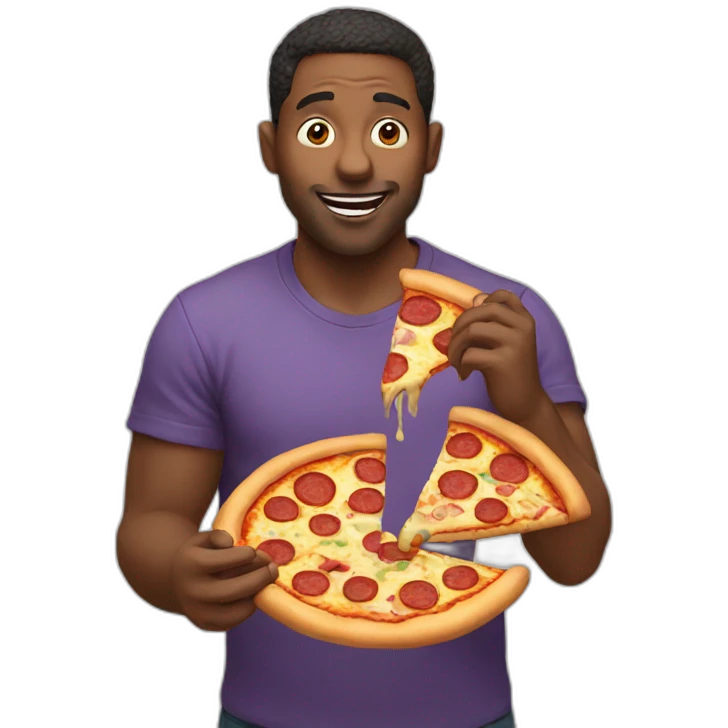 man eating pizza emoji