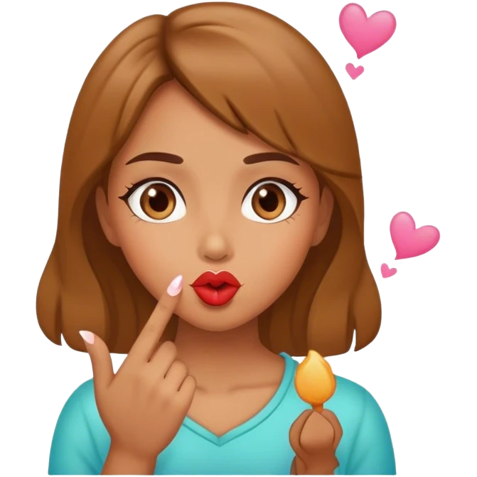 girl blowing a kiss emoji