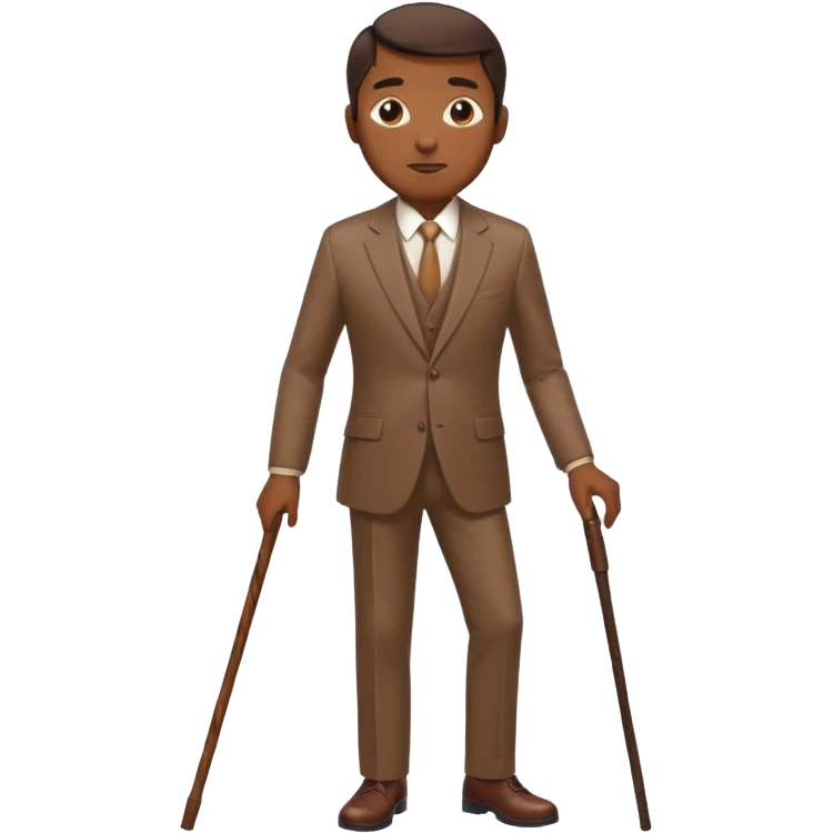 Give me a brown suit with stick  emoji