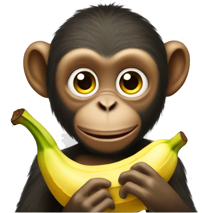 Monkey holding banana  emoji