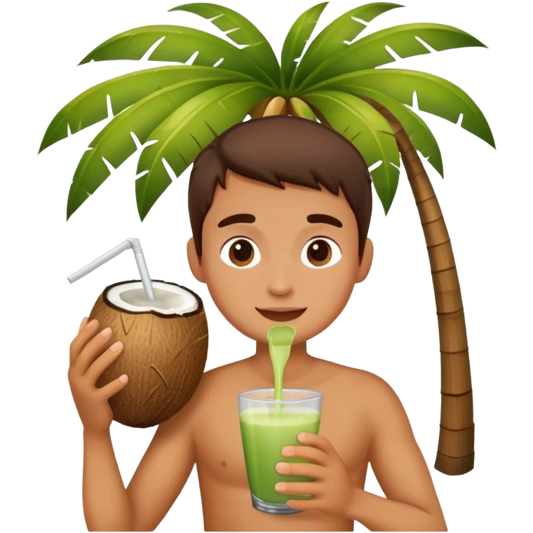 Drinking coconut juice emoji
