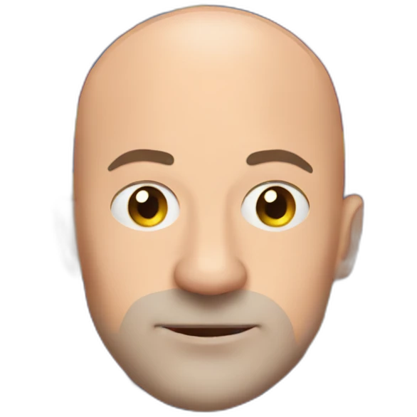 Bald man with furbol club barcelona flag draw in its face emoji