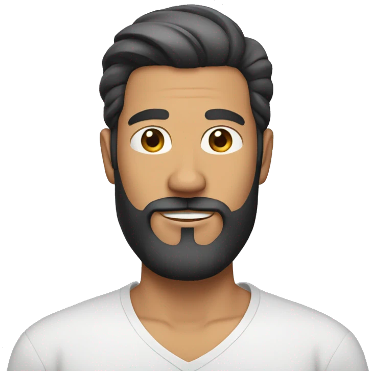 man with slick back hair and beard emoji
