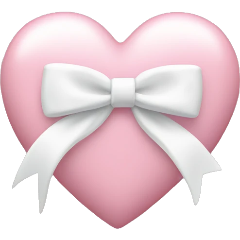 Pastel pink heart with white bow emoji