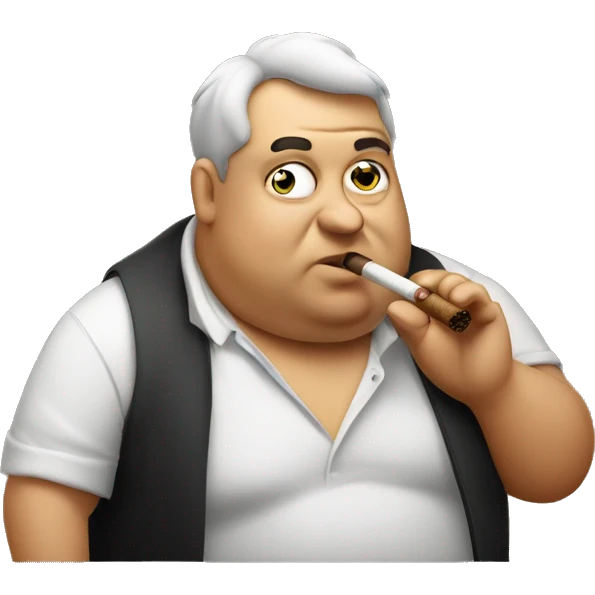 fat lazy guy smoking cigar emoji