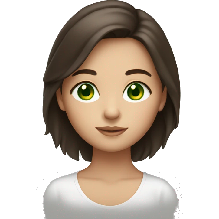 Cooper brunette girl with green eyes  emoji
