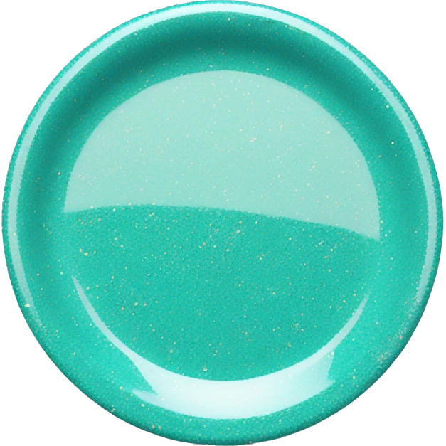 Realistic small tiffany blue glitter plate. emoji