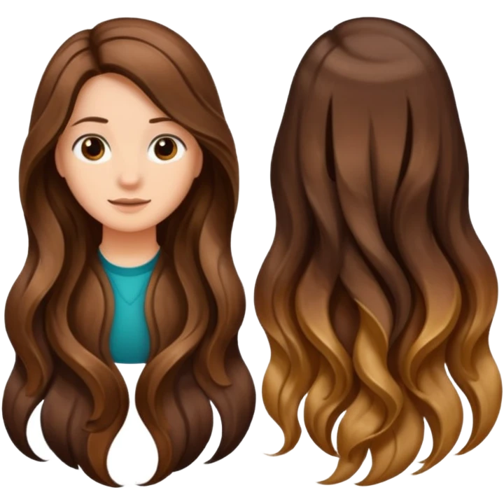 hair strand half of it is the strand and half is divided into the different layers of hair emoji