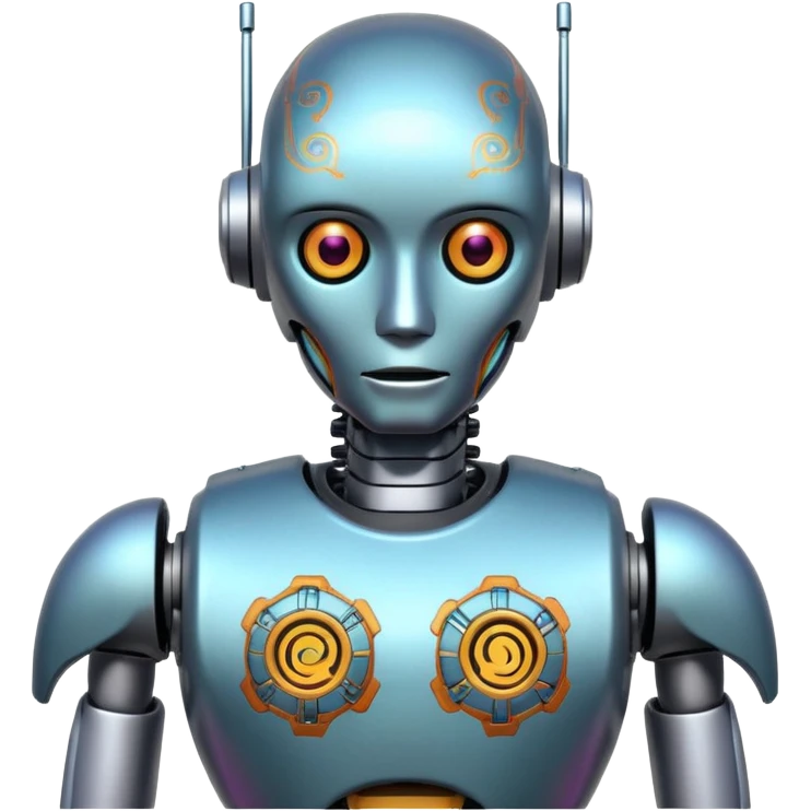 robot with body tattoo emoji