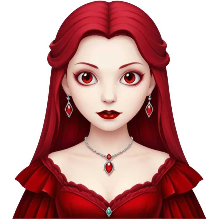 vampire queen with red dress emoji