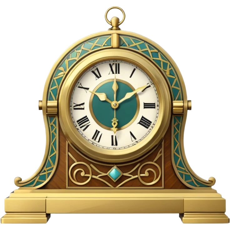 art deco mantel clock emoji
