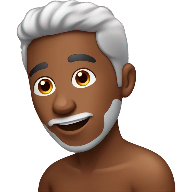 Brown guy applying after shave cream on face emoji