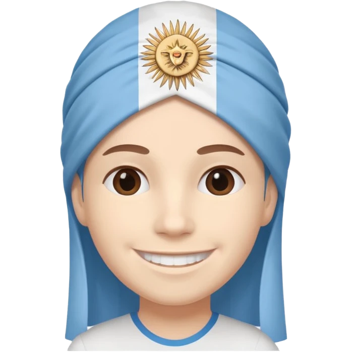 Una persona con la cabeza de la bandera de Argentina emoji