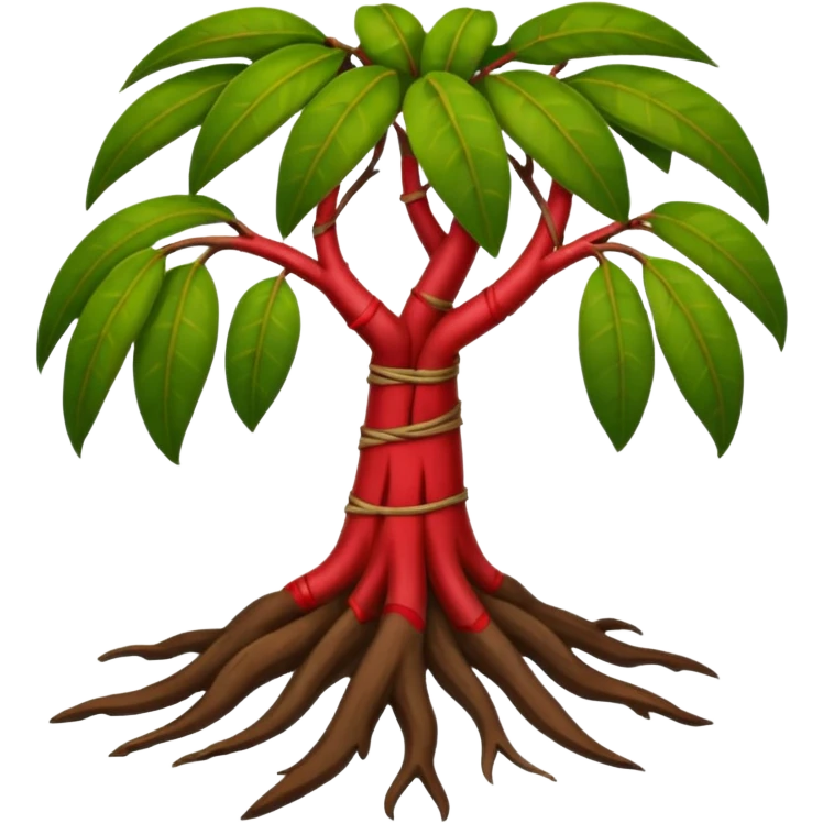 cut red mangrove and cut roots emoji