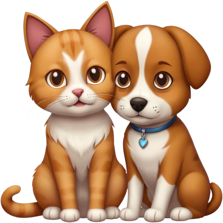 Gato com cachorro  emoji