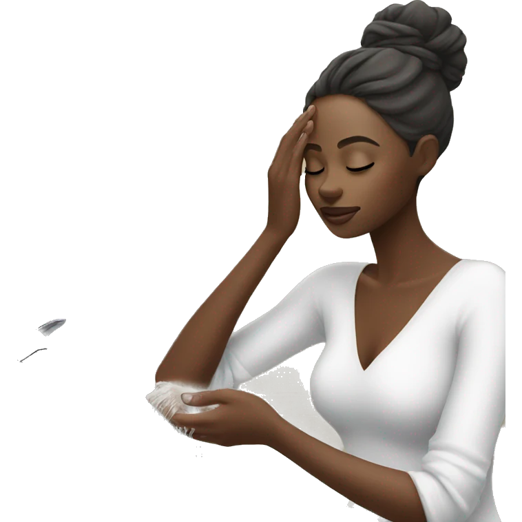 beautiful African woman washing her face emoji