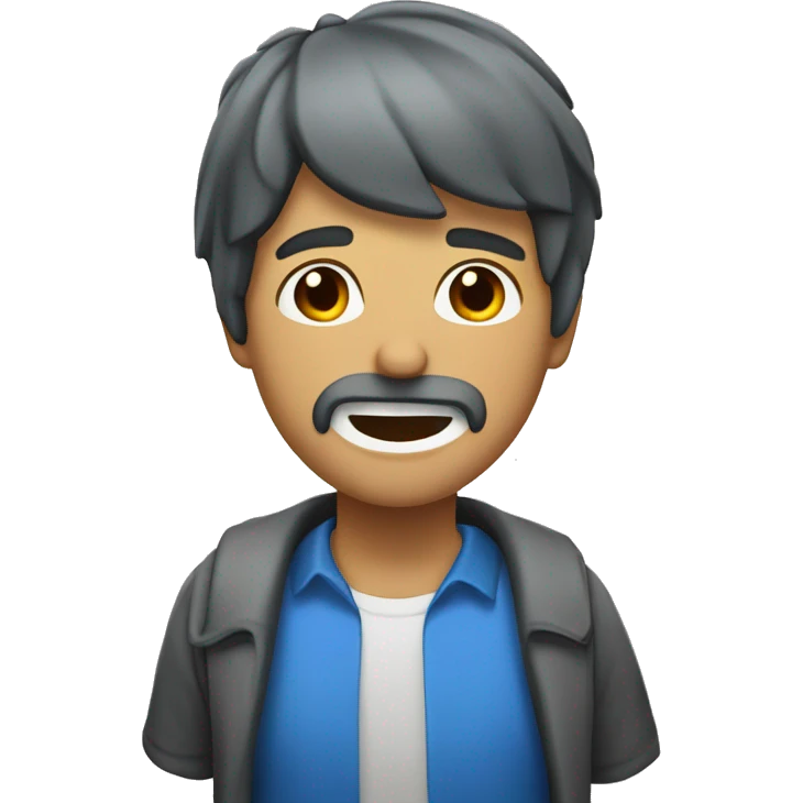 Una persona con mucha mandíbula haciendo Mewing emoji