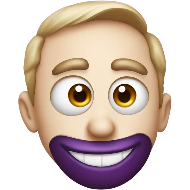 Silly face with eggplant nose emoji